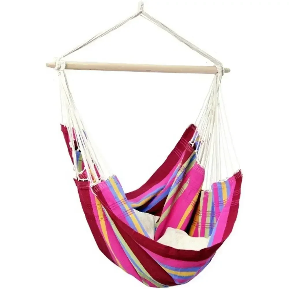 Brazilian-Inspired Cotton-Polyester Hanging Chair, Outdoor-Friendly, Supports Up to 240lbs