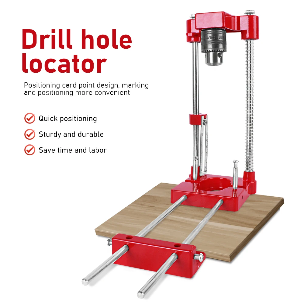 Woodworking Drill Locator Adjustable Punch Locator Hole Drill Guide Drilling Template Guide Tool Alloy Steel Hole Drill Guide