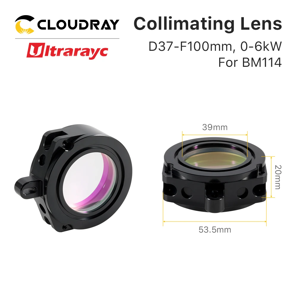 Ultrarayc Original Raytools BM114 BM115 Dia37mm Collimating & Focusing Lens with Lens Support F100 F150 F200 for Laser Cutting