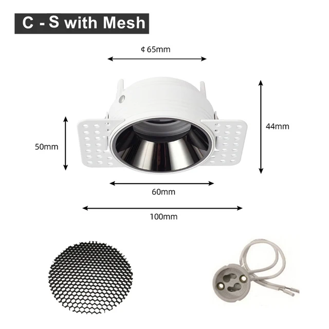 Inbouwdownlight Frame Anti Glare Led Spot Light Socket Verstelbare Gu10/mr16/11 Lamphouder Fitting Plafond Down Light armatuur - afbeelding 1