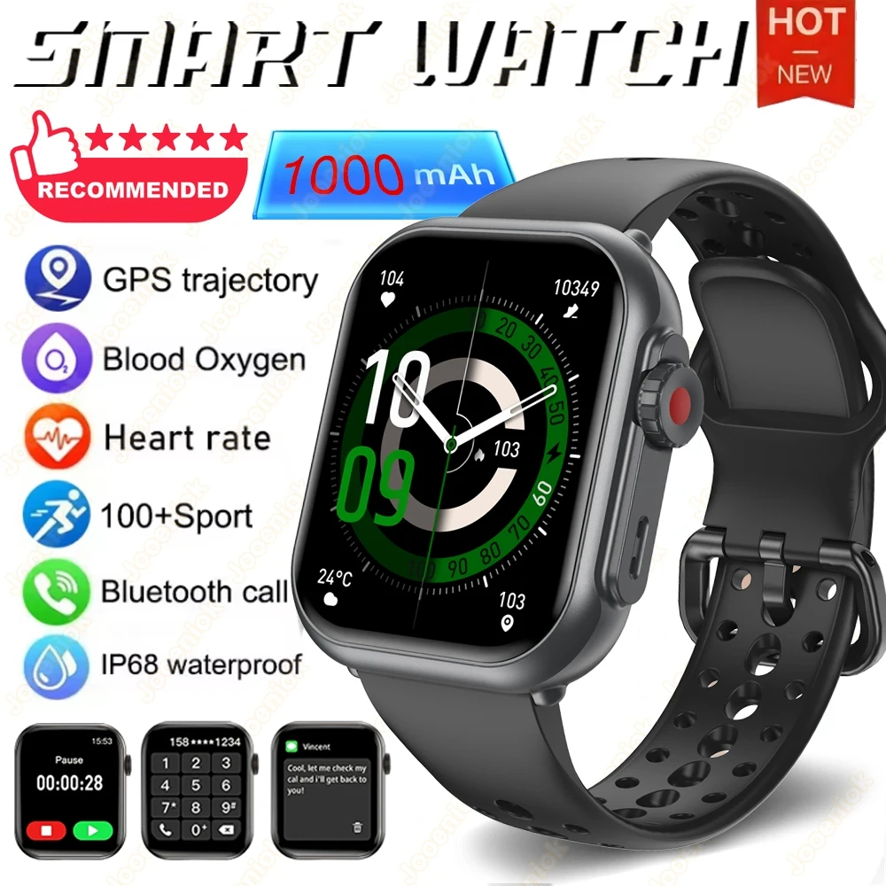 

2025 High Fashion Original Smart Watch Men Women 1000mAh Heart Rate 100+sport Mode GPS bluetooth Call Smartwatches IOS Android