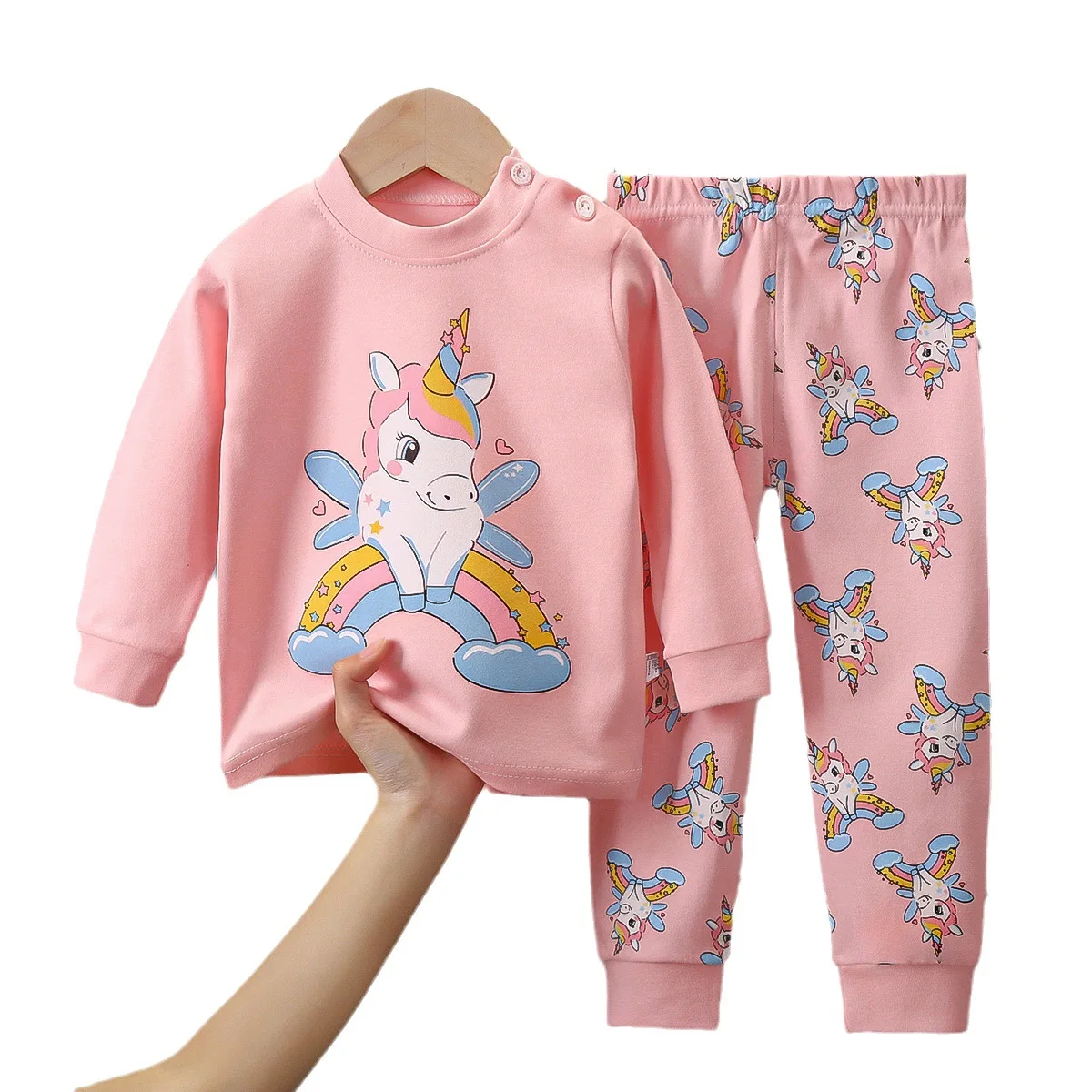 Girls Boys Pajama Sets Quality children\'s Loungewear Round Neck Design Baby Girl Boy 1-8 Years Old Casual Clothing Long Sleeve