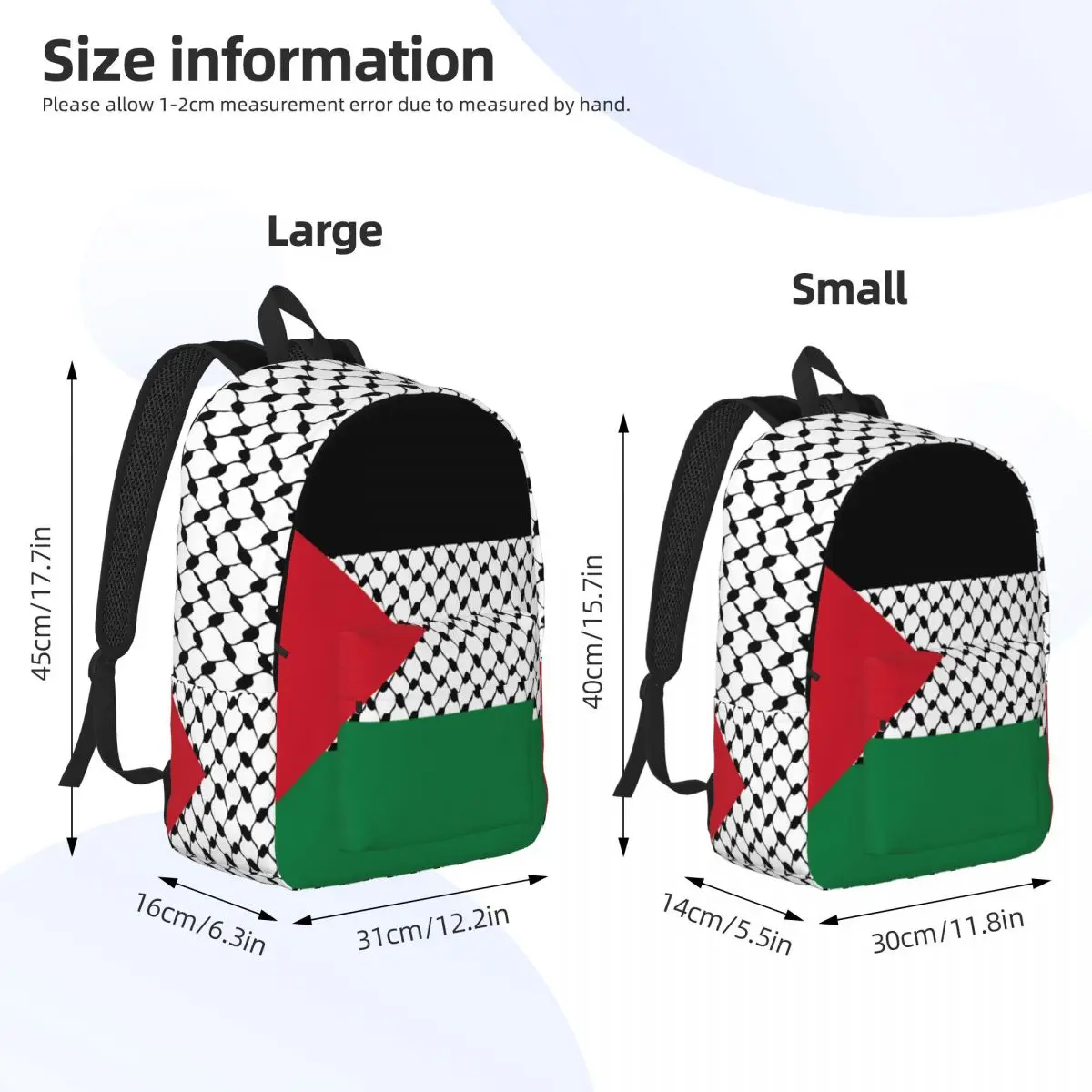 Palestine Flag Classical Backpack Gift High School Work Palestinian Hatta Keffiyeh  Daypack for Men Women Laptop Canvas Bags