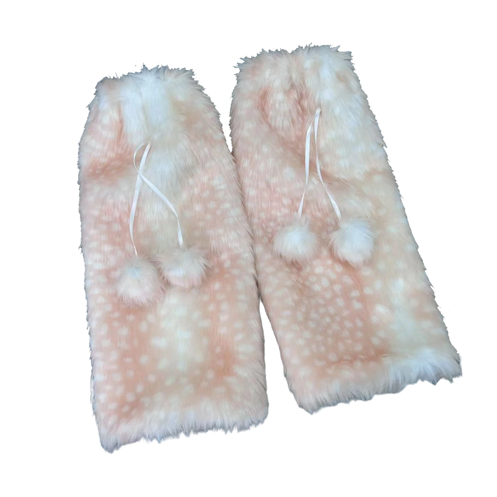 Accessorize With Flair Winter Deer Hat Featuring Bow And Fluffy Ball Details Made Of Flexible Elastic Deer Leg Warmers