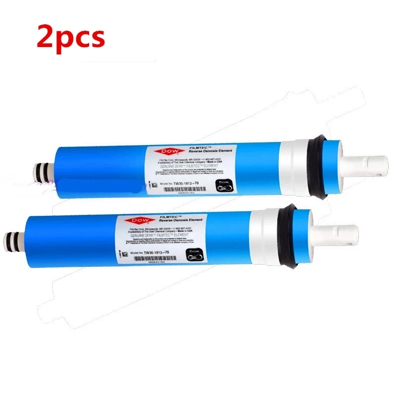 2pcs 75 gpd water filter for Dow Filmtec reverse osmosis membrane BW60-1812-75 f water filter