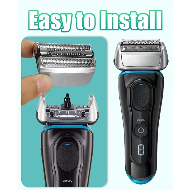 Summer Sale 2 PCS 83M Head Silver Plastic+Metal For Braun Series 8 S8 Replacement Head Electric Razor Blades Model 8370Cc,8340S,