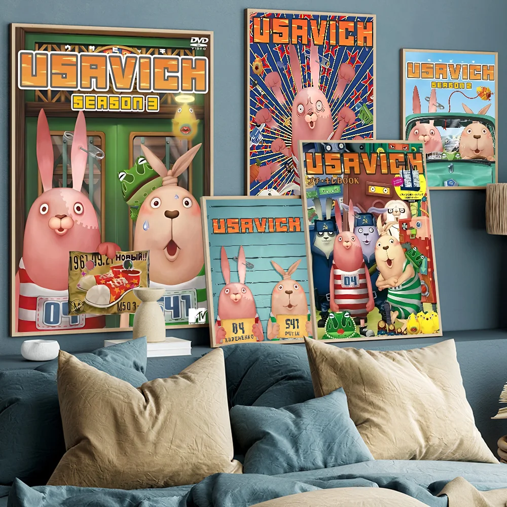 

Classic Japanese Anime U-USAVICH Classic Vintage Posters Vintage Room Bar Cafe Decor Stickers Wall Painting