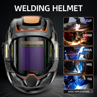 ANDELI True Color Welding Helmet Large Viewing Auto Darkening Electric Welding Mask with Side View 4 Arc Sensor for TIG MIG ARC