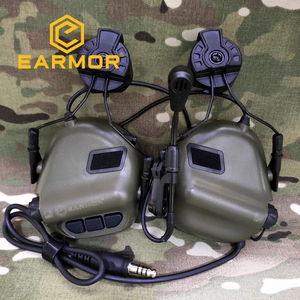 EARMOR M32H MOD4 Tactical Headset New ARC Rail Adapter Noise Canceling Aviation Communication Headphone for Fast Helmet Rail