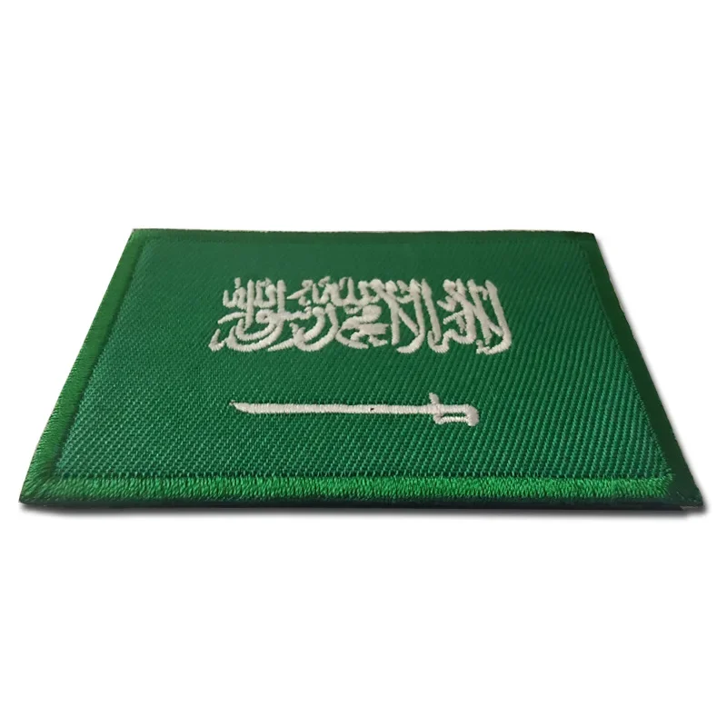 Saudi Arabian Flag Patches Hook and Loop Embroidered Morale Badge Clothing Tactical Backpack Accessories Patch