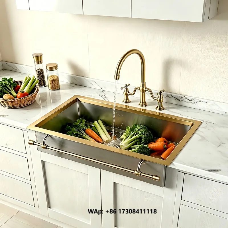 Antique Stainless Steel Kitchen Mixer Sink Undermount Sink