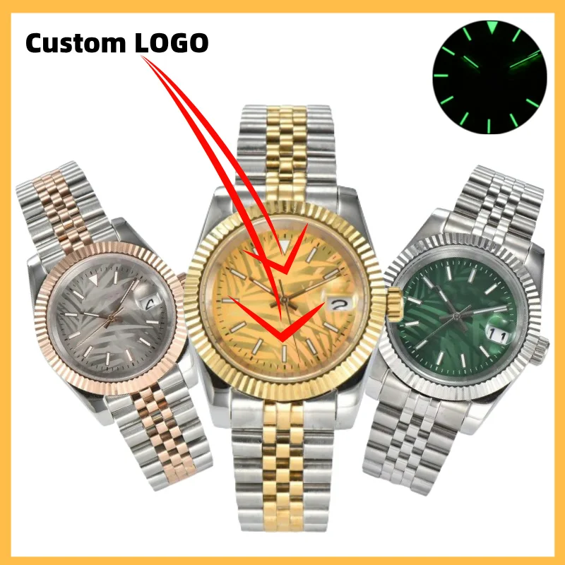 Custom Logo 39mm 36mm Watch 28.5mm dial NH Movement 34 35 36 Stainless Steel Case 10Bar Waterproof Sapphire Glass