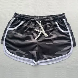 2024 new American high street niche camouflage men's trend loose high-grade sense of drawstring shorts