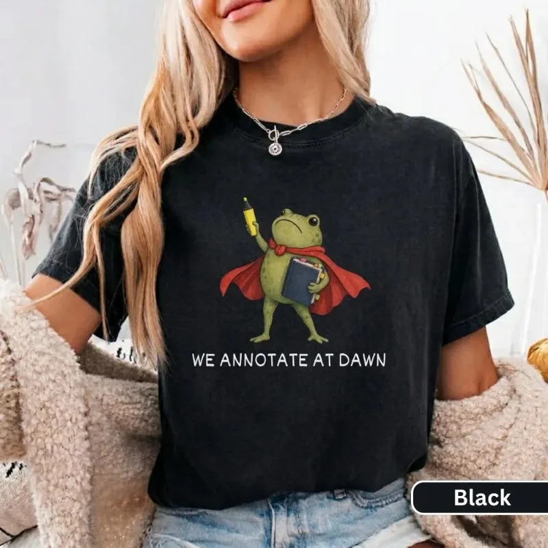 We Annotate At Dawn Shirt, Funny Frog Teacher Shirt, English Teacher Gift,  Teacher Humor Comfort Colors Shirt