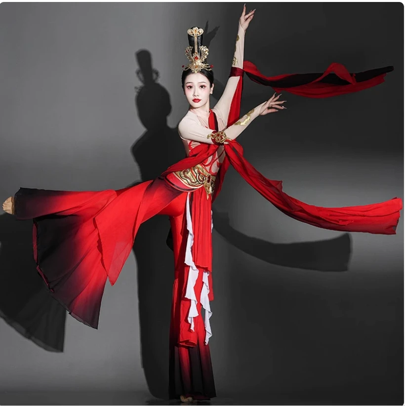 

Dunhuang Flying Dance Costume Female Adult Elegant Western Region Ancient Costume Exotic Hanfu Performance Costume Set