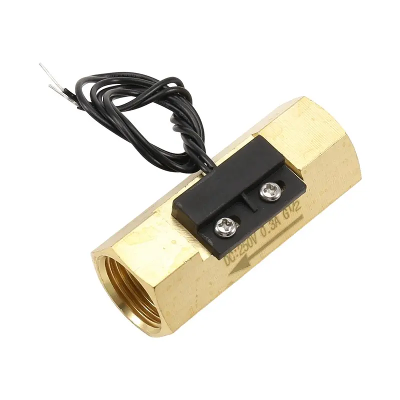 A74E-Brass Run Meter Flowmeter 1.5-3L/Min G1/2 Low Run Water Normally Open Magnetic Sensor Industrial Run Switch BSP