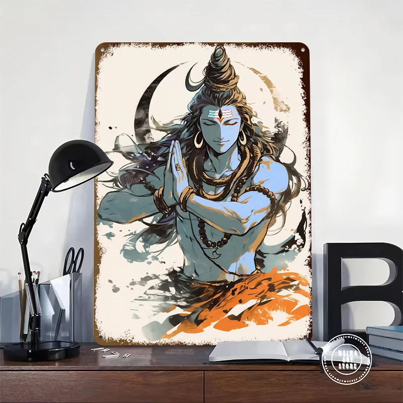 Shiva Dancing Poster Customized Vintage Metal Signs Wall Art Retro Tin Plaque for Office Decor Room Garage Accessories House