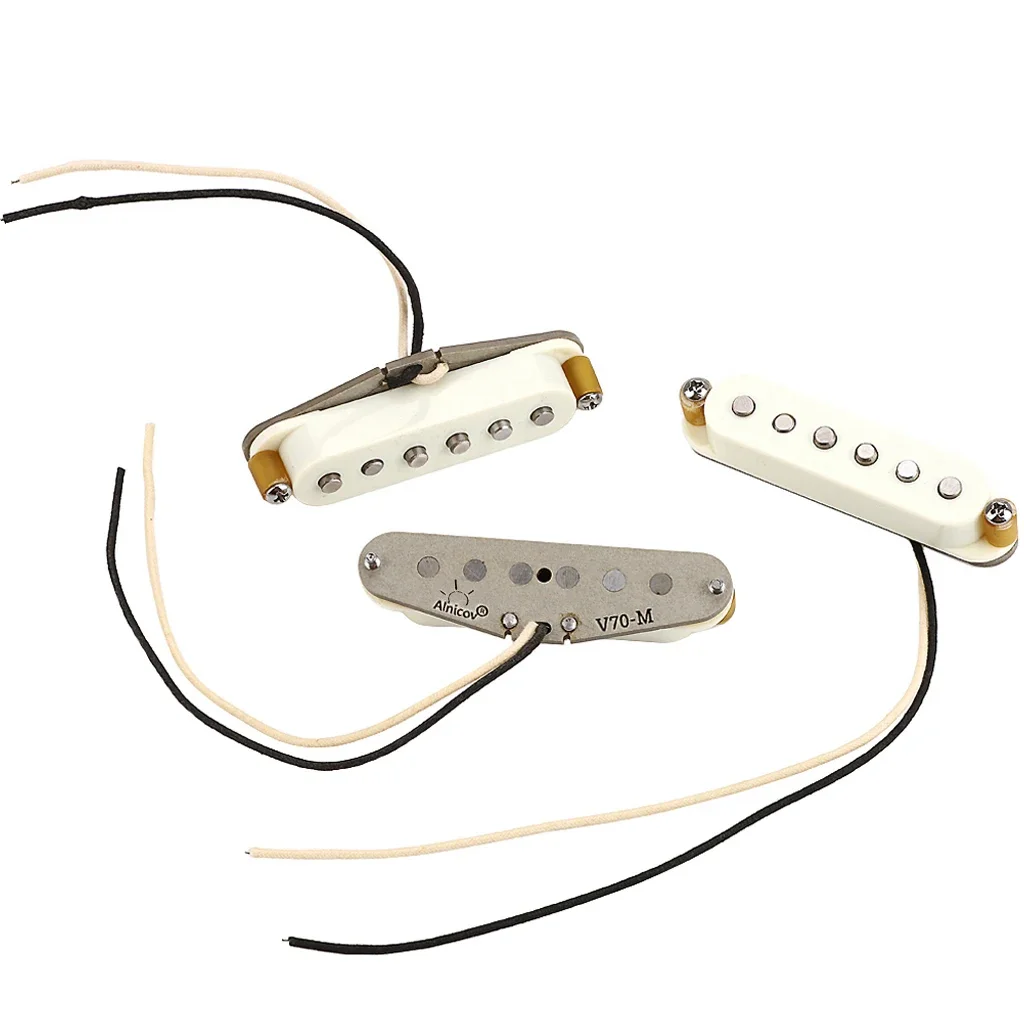 Vintage V70 SSS Alnico 5 Guitar Pickups Guitar Neck/Middle/Bridge Pickup   Guitar Accessories Aged White