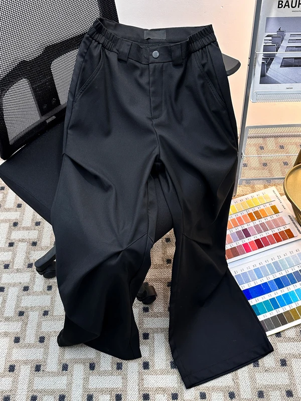 

Cleanfit Trendy Men's Wide Leg Suit Pants Loose Straight Casual West Pants Spring Faion Youth Long Pants Iron-Free Proc