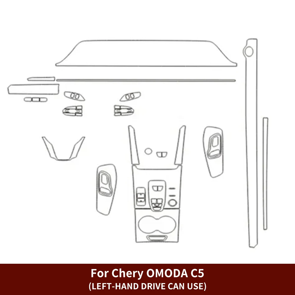 TPU Protective Film For Chery Omoda C5 2022 2023 2024 2025 2026 Car Interior Center Console Transparent Anti-scratch Repair Film