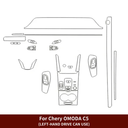 Imagen 1 del producto Película protectora de TPU para Chery Omoda C5 2022, 2023, 2024, 2025, 2026, para consola central interior de coche, película reparadora transparente antiarañazos.