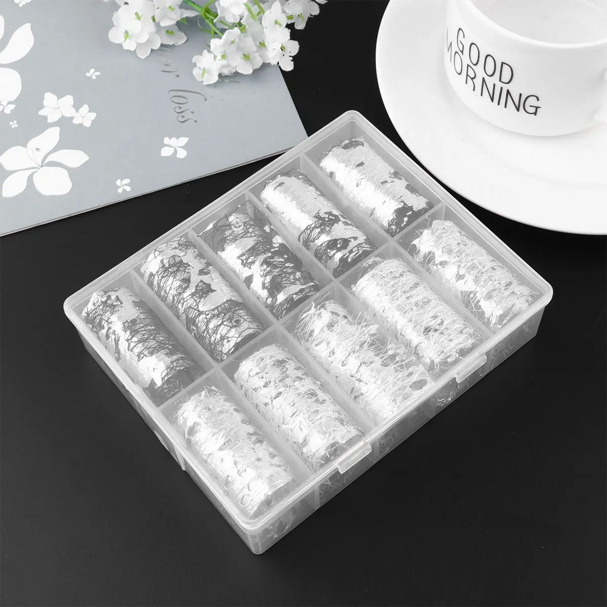 

1 Box Gold Silver Foil Mesh Nail Art Sticker Creative Manicure Decal Party Holiday Nail Polish Uv Gel Acrylic Use