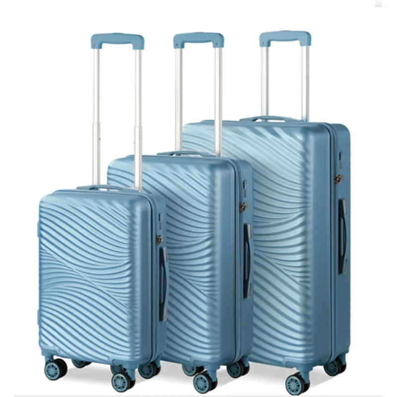 

20" 24" 28" Luggage Set Blue Hardside Lightweight Suitcase Trolley Case TSA Lock