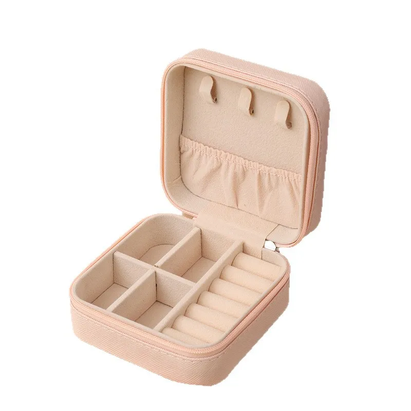 กล่องเก็บเครื่องประดับแบบเรียบง่ายชั้นเดียว กล่องเก็บเครื่องประดับพกพาแบบสร้างสรรค์ สำหรับต่างหูแบบติด แหวน และเครื่องประดับชิ้นเล็ก