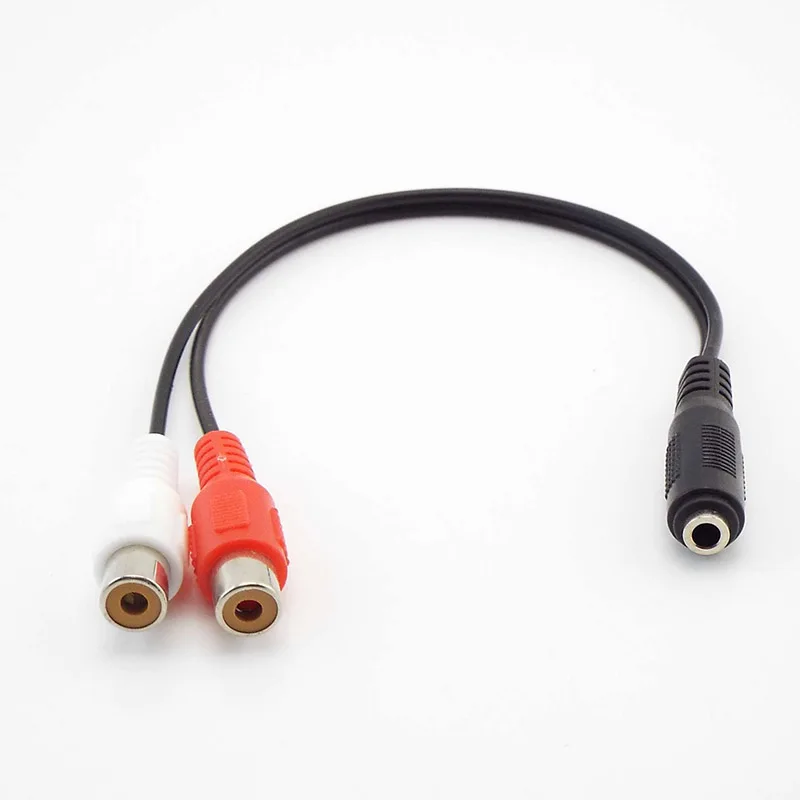 Universal 3.5mm Stereo Audio Female Jack to 2 RCA Female Socket to Headphone 3.5 Y Adapter Cable Audio Cables