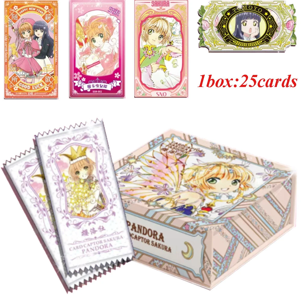 Sakura Luo Society Cardcaptor Sakura Collection Cards Pandora's Treasure Tcg Booster Box Anime Playing Double Layer Thick Cards