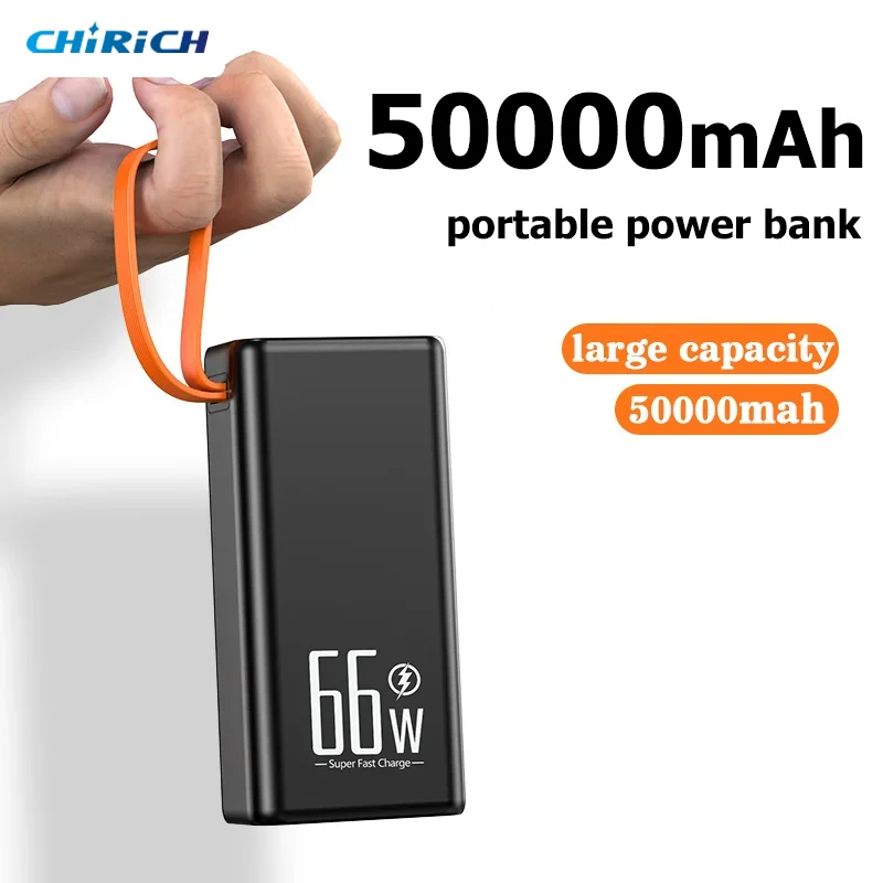 

50000mAh Power Bank Large Capacity Powerful External Spare Battery Fast Charging 30000mAh Portable Powerbank For iPhone Xiaomi