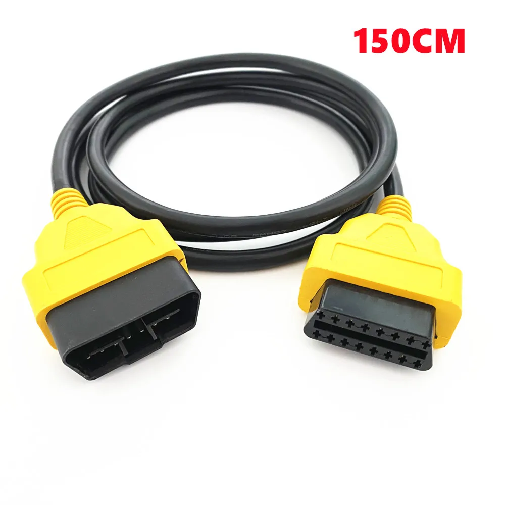 For ELM327 OBD2 16Pin Extension Cable adapter 13cm 16 Pin Male to Female OBD II OBD2 yellow Extension Cable Connector