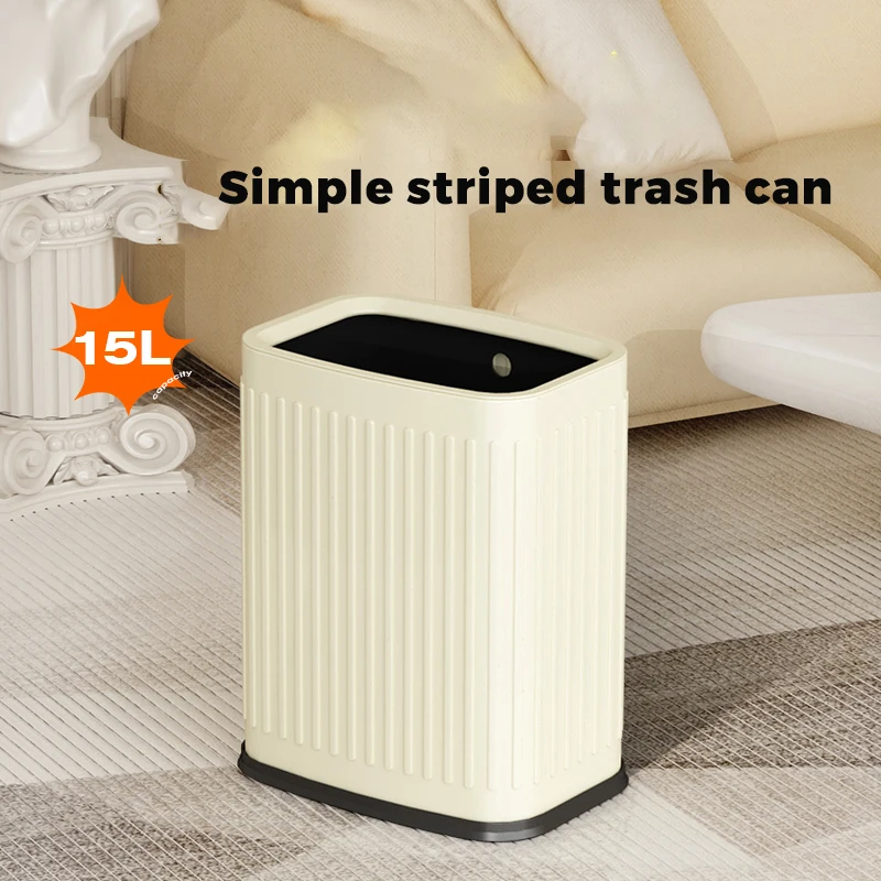 Square Double Layer Trash can,Small Metal Trash Can， Slim Trash Can for Bathroom,Champagne Gold Garbage Can for Bedro