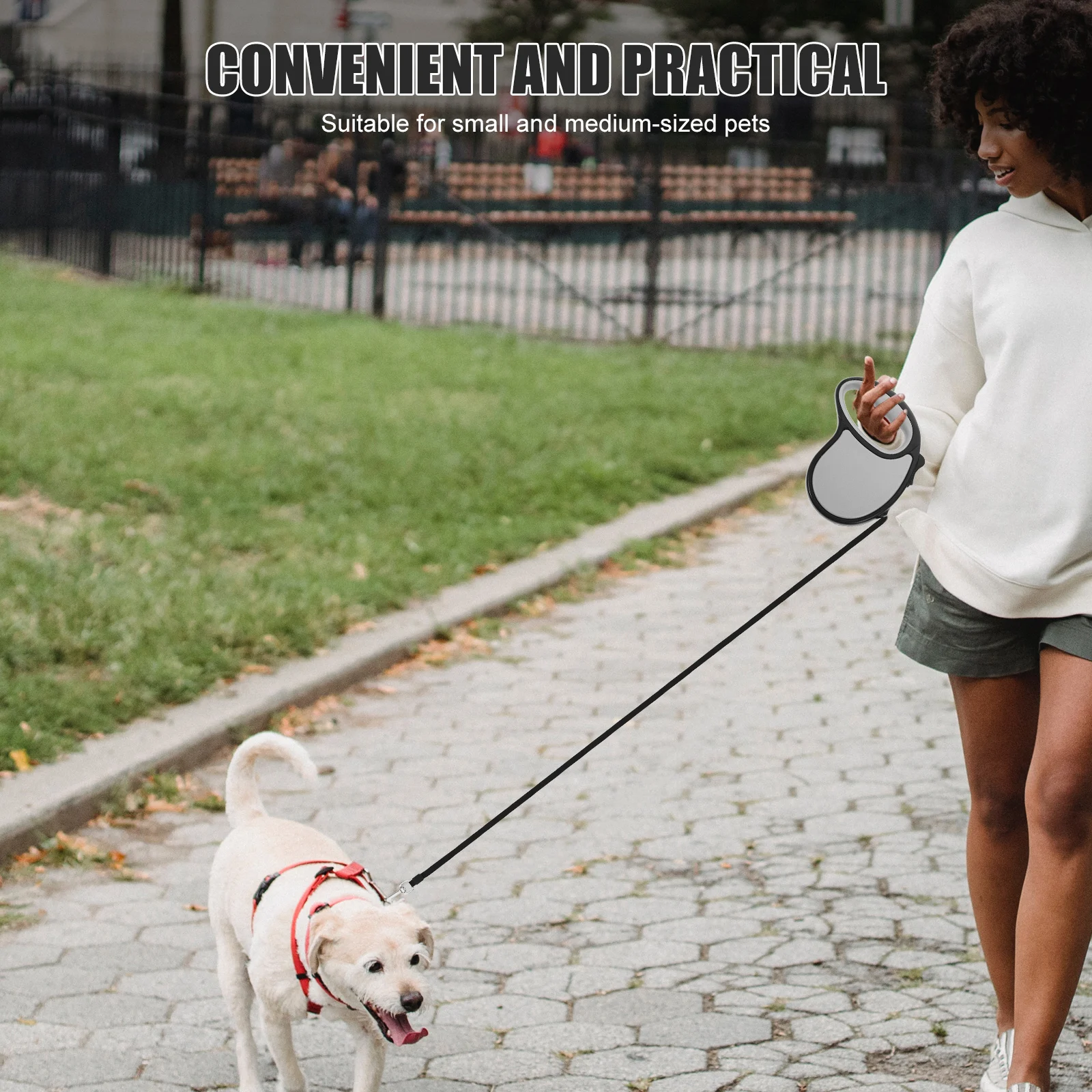 

5 M Automatic Retractable Dog Leash Braking -Handed Stop Pet Lead Large Handle Gloves Mittens Compatible