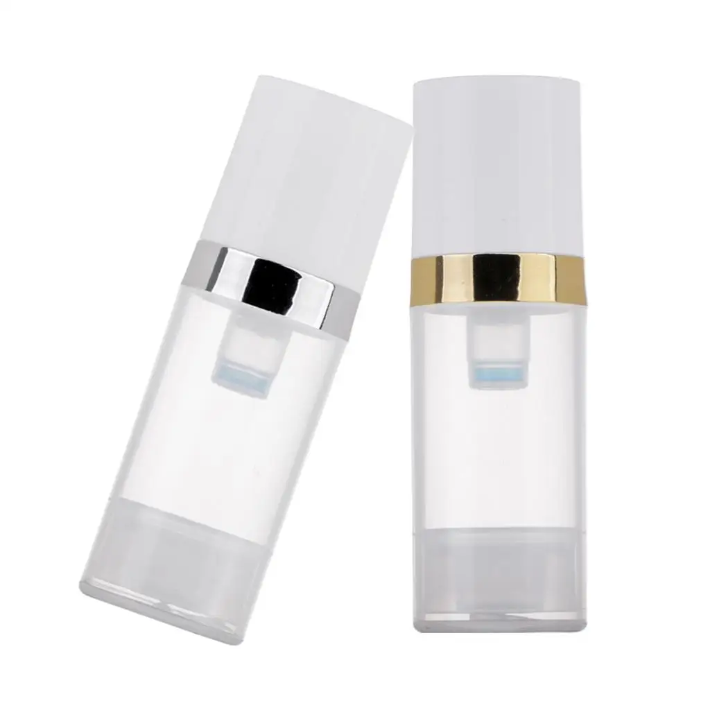 2/ Airless Pump Press Bottle Lotion Cosmetic Container Bottle