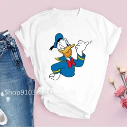 Donald Duck T-shirt Girl Cute Cartoon Tees Harajuku Casual Tops Short Sleeve Summer Female T Shirt Funny Ladies clothing