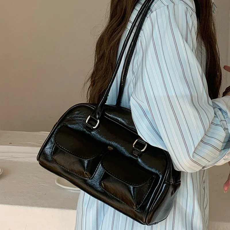 

2025 New Women Pu Leather Tote Bag Large Capacity Shoulder Bags Fashion Casual Square Women Handbag Underarm Bag