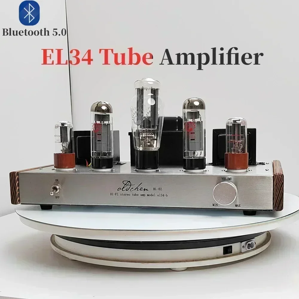 2024 NEW Oldchen El34 Tube Amplifier Home Theater Bluetooth 5.0 Class A HIFI High Power Audio Amplifier Stereo Amplifier