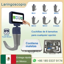 Suitcase Include Video Laryngoscope Reusable Sterilizable Blades 3.5 inch Color Touch Screen Video Laryngoscope