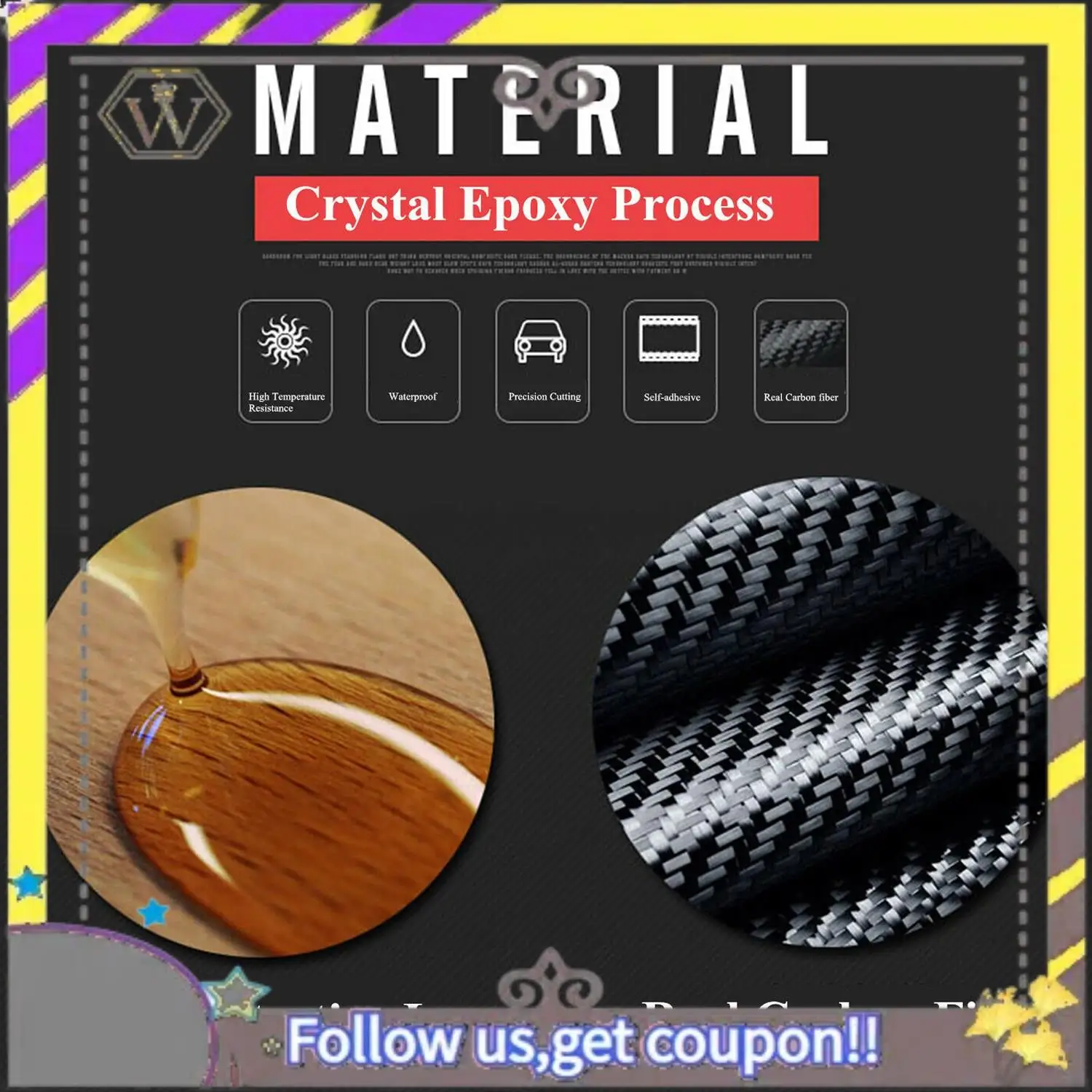 

ABXV-For Toyota 4Runner 2010-2020 Gear Shift Panel Cover Trim Carbon Fiber Accessory