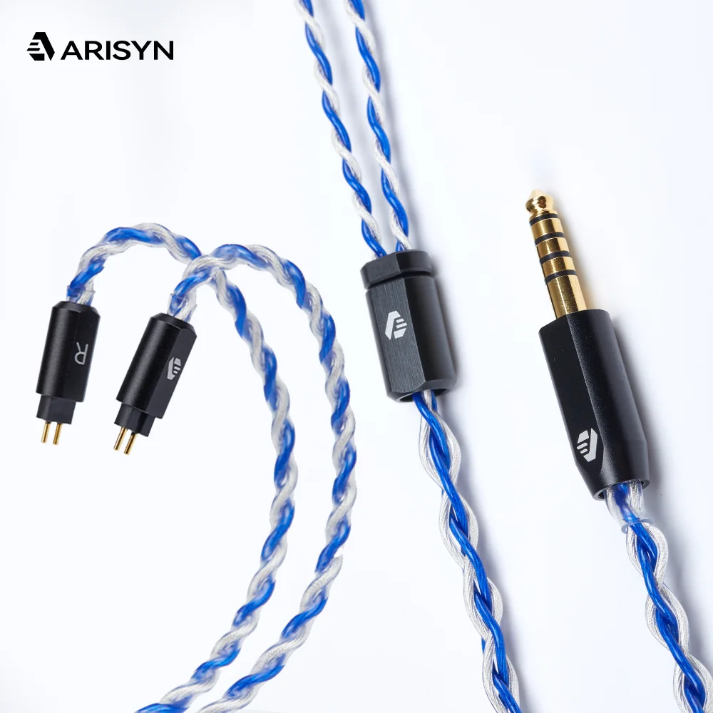 Nuovo ARISYN MING YUE Cavo di aggiornamento per cuffie Auricolare cablato in rame OCC placcato argento 0.78 Auricolari a 2 pin 4.4mm Plug In Ear Auricolare