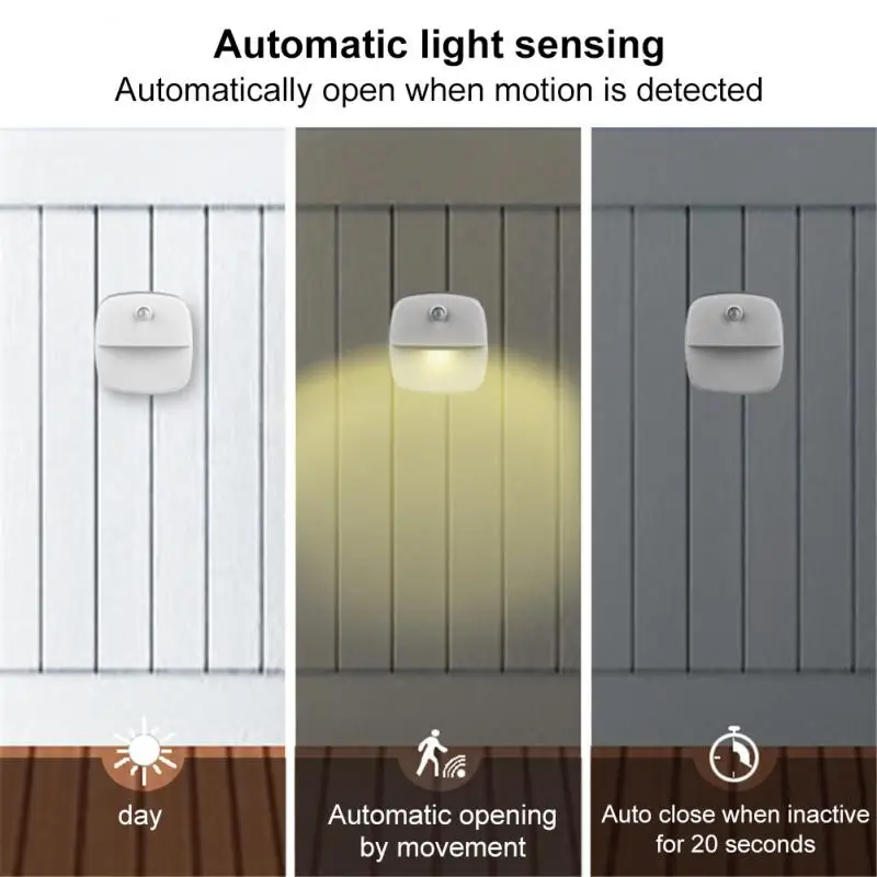 LED Motion Sensor Night Light With Batteries Powered Wireless Sensor Energy Saving Room Under Cabinet Light Body Induction Lamp