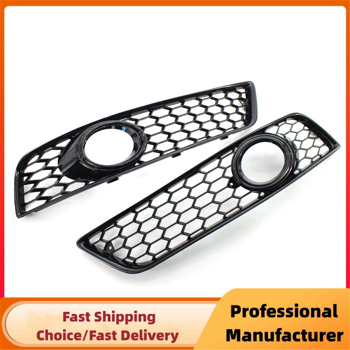 For Audi A3 8P 2009-2013 Front Bumper Fog Light Grille 1Pair Car Honeycomb Mesh Fog Lamp Grille Cover