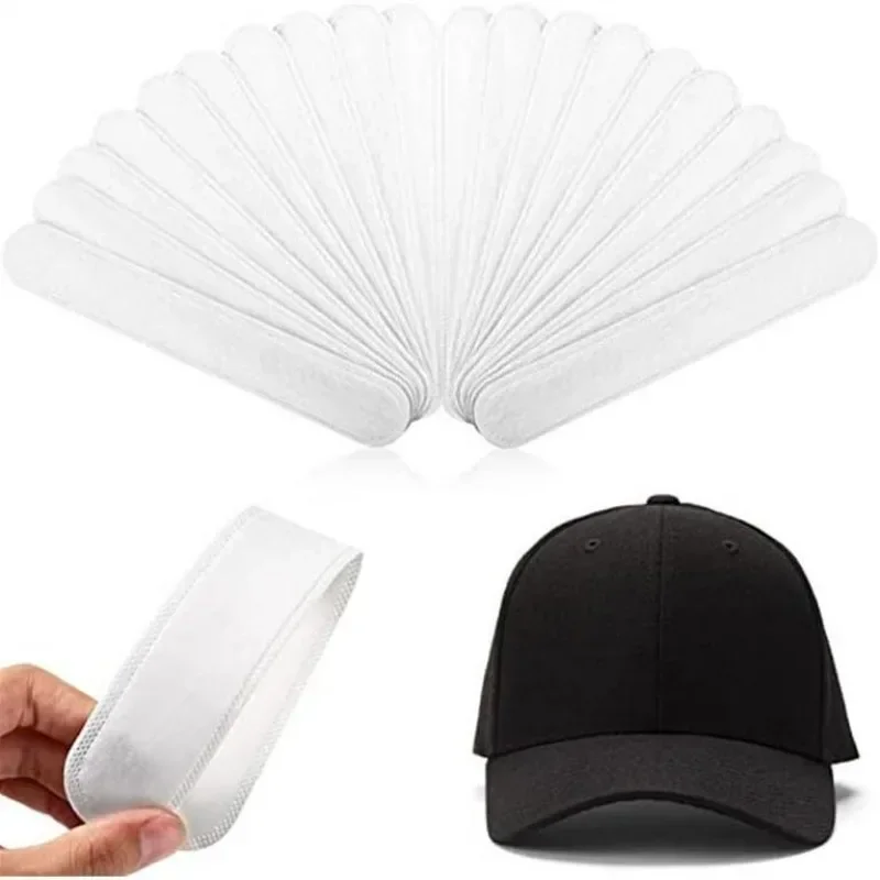 40 pz Cappello Assorbitore di Sudore Adesivi Donna Uomo Cotone Anti-sporco Cintura Sportiva Cap Rim Invisibile Nastro Bianco Cappello Riduttore di Dimensioni Fodera Pad