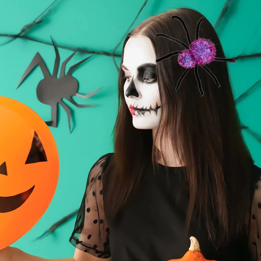 

2pcs Spider Hair Clips For Women Girls Halloween Hair Accessories Decorative Hairpin Party Costume Spider Barrettes