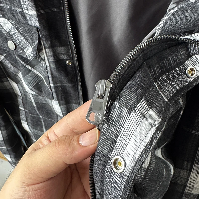 سترة كاجوال أنيقة بنقشة مربعات للرجال لفصلي الربيع والخريف، زي عمل بجيوب وقصة قياسية من مزيج البوليستر والقطن #3