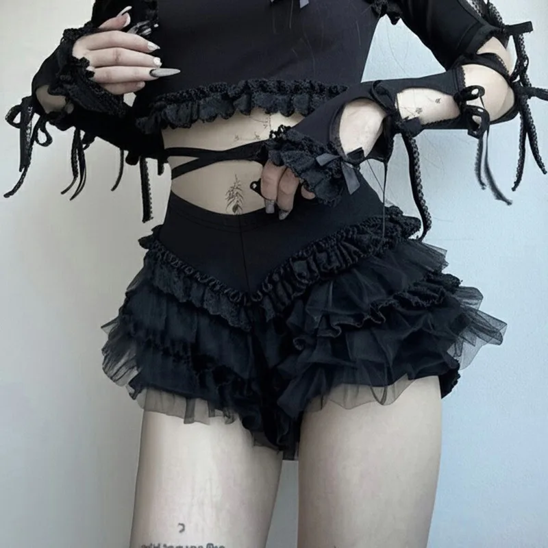 ダークスタイル メッシュ シースルー ショーツ ローライズ ファッション スリム ホッティー ショーツ