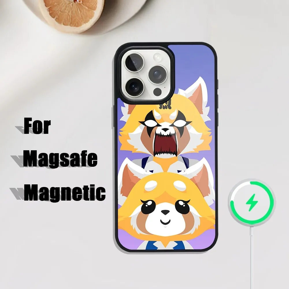 Aggretsuko Retsuko Red Panda Phone Case For iphone Pro 11 Max 13 12 14 Mini 15 Plus Magsafe Magnetic Wireless Charging Shell