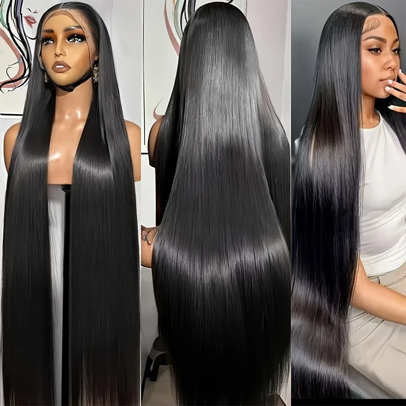 13x4.1 droite HD dentelle frontale perruque pré plumée noeuds blanchis os droite dentelle avant perruques cheveux humains brésilien vierge humaine H