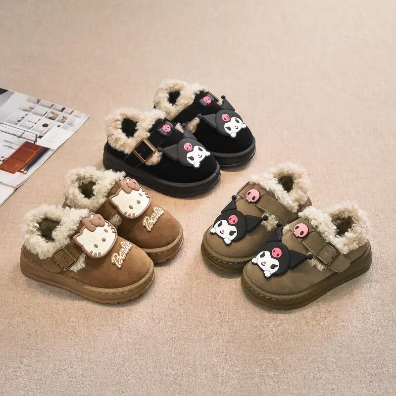 

Sanrio Girl Kuromi Kawaii Fashion Comfortable Keep Warm Casual Shoes Student Winter Cartoon Anime Child Cotton Shoes New Style